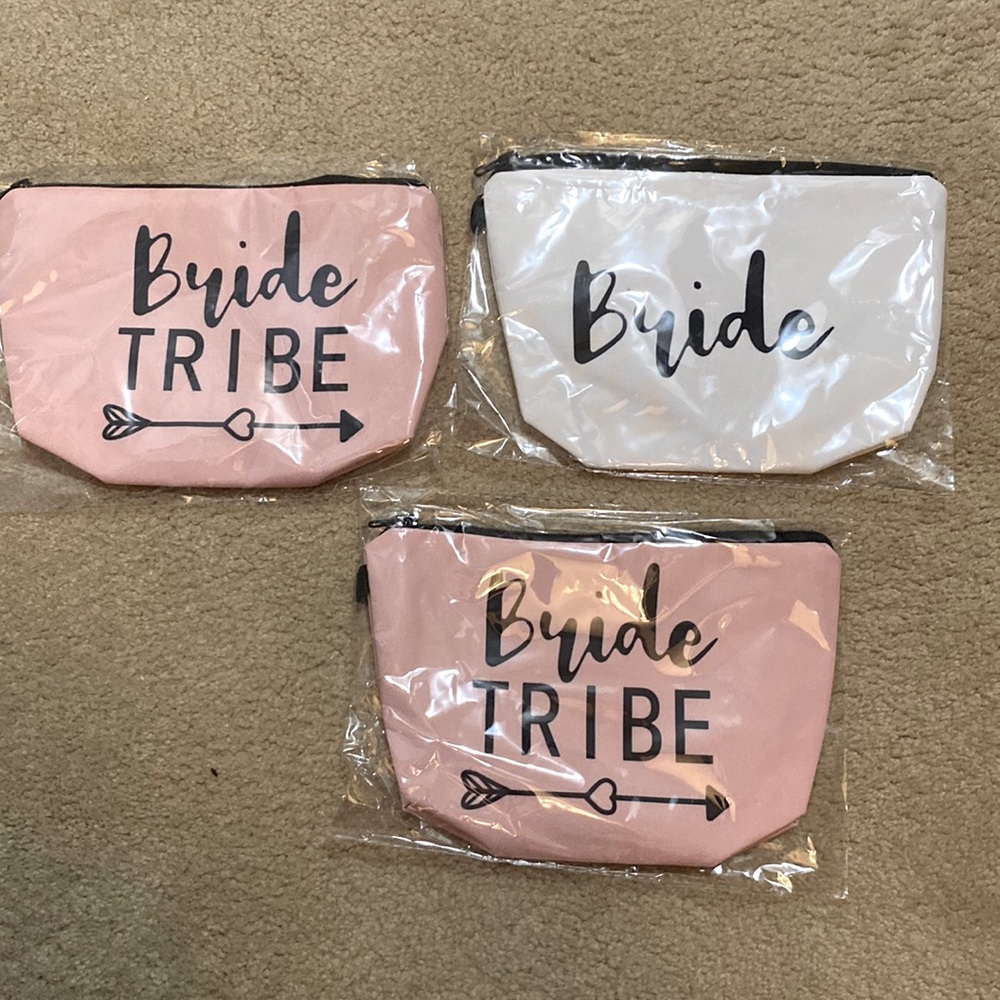 Bride and Bride tribe makeup bag